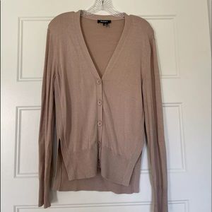 DKNY V-Neck Cardigan Womens XS Beige